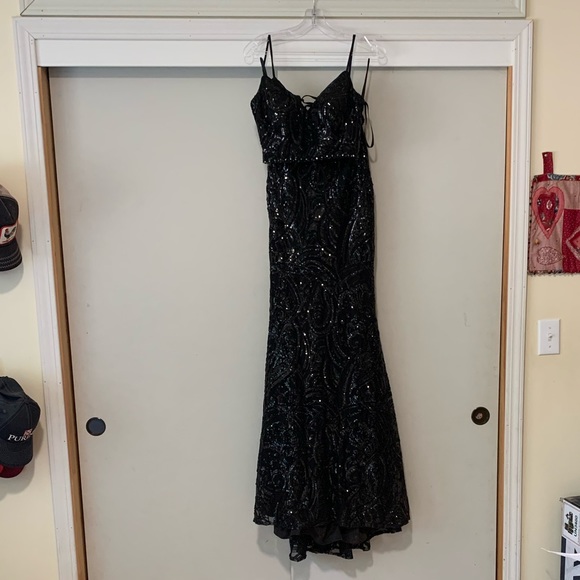 Gorgeous Black Morliee Long Prom/Homecoming Dress - Picture 3 of 11